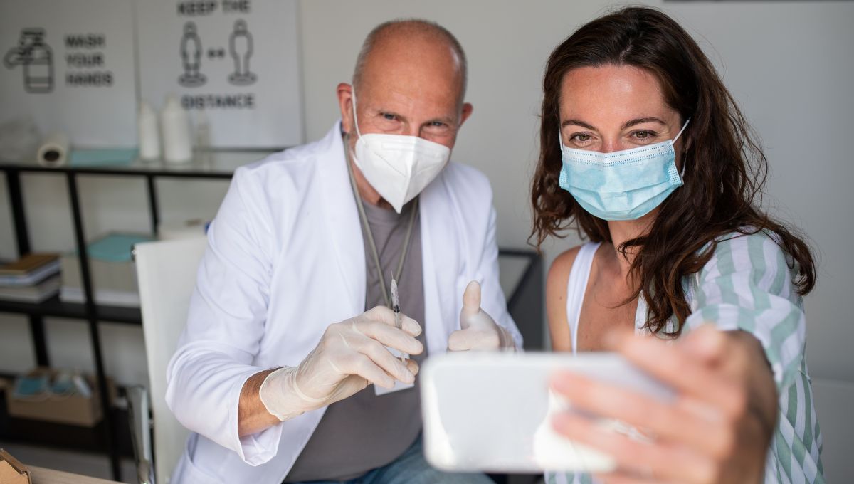 Two dentists creating social media content